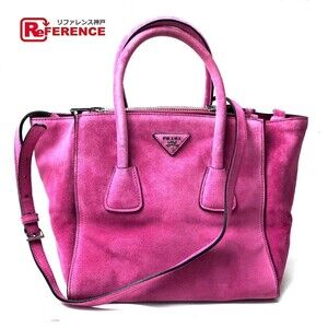 Prada SCAMOSCIATO Suede Handbag FUXIA Pink